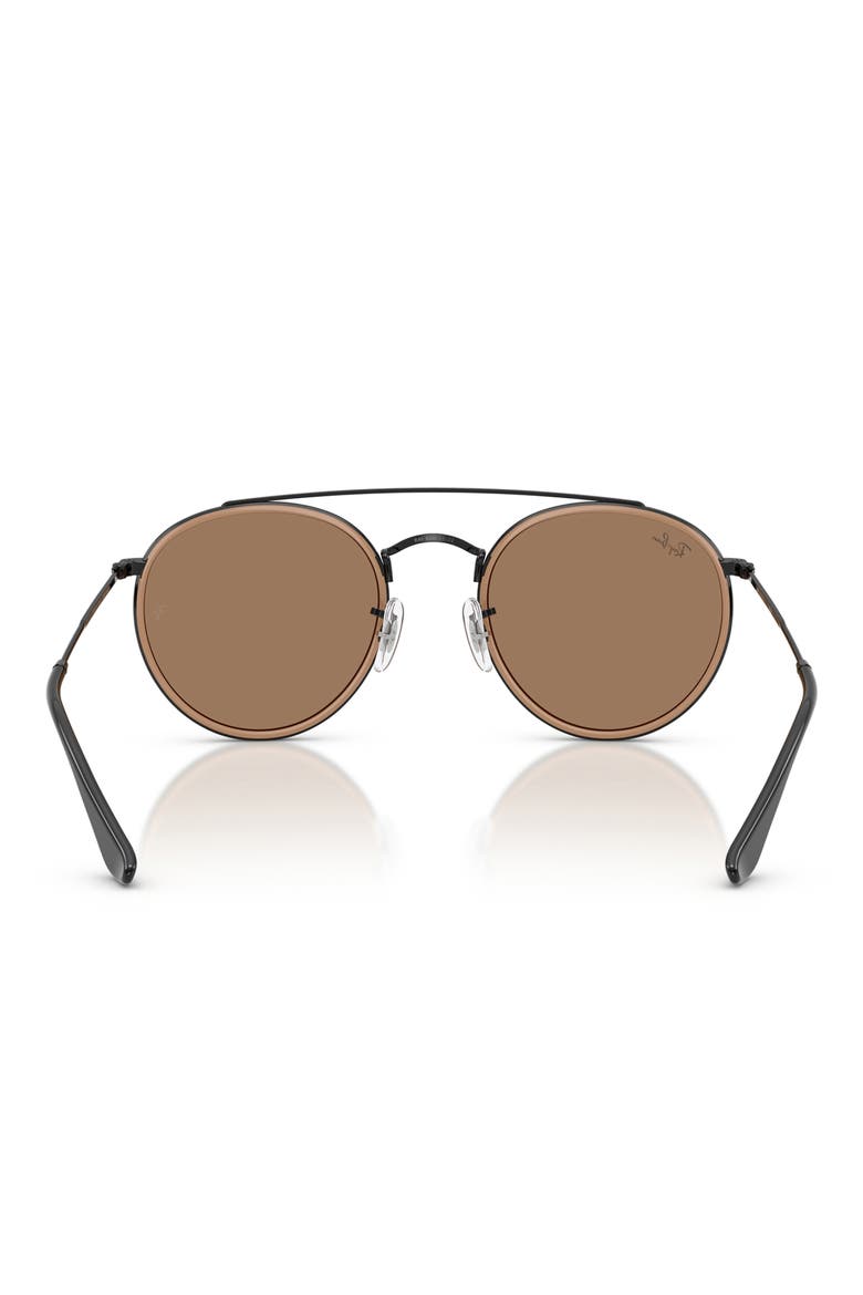 51mm Aviator Sunglasses, Alternate, color, BLACK / BROWN