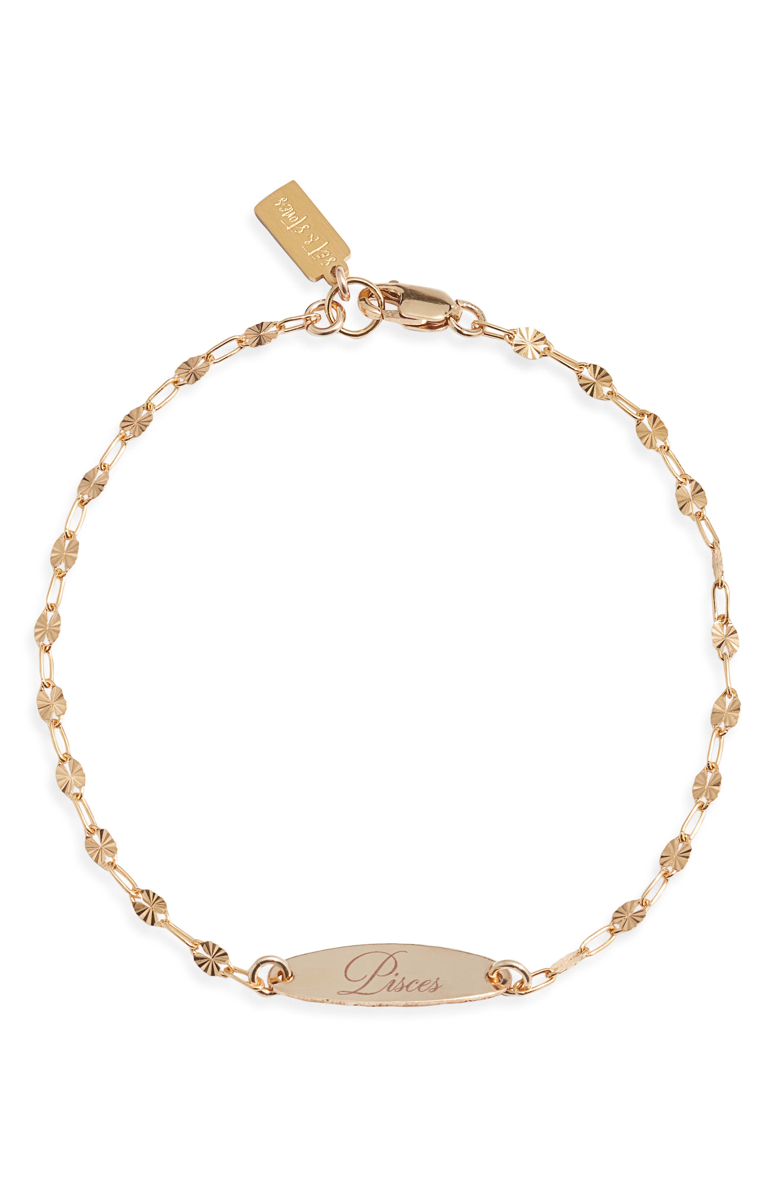 Set & Stones Engraved Zodiac Pendant In Gold