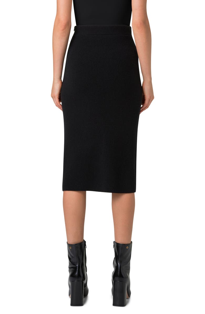 Akris Faux Wrap Stretch Cashmere Sweater Skirt, Alternate, color, 
