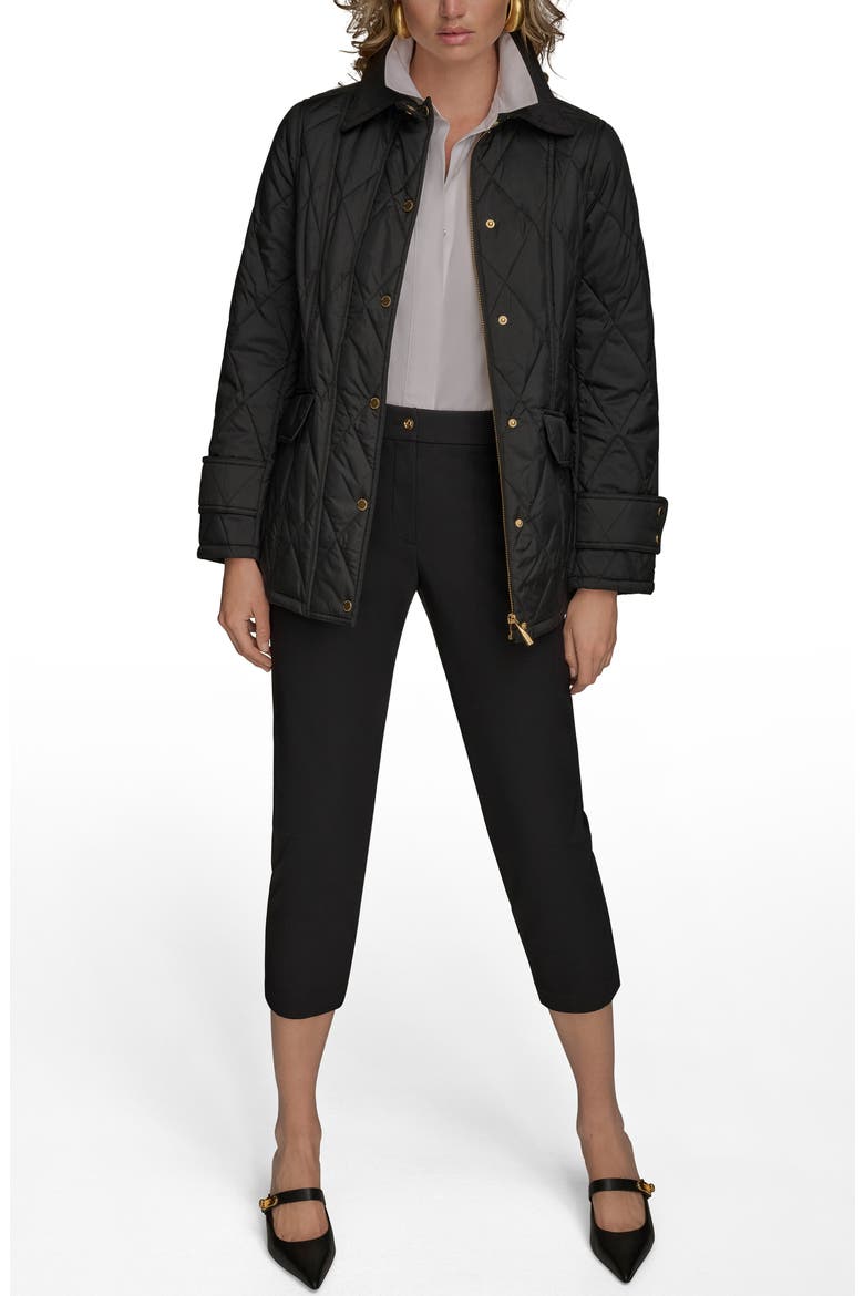 Water Resistant Quilted Barn Jacket, Alternate, color, BLACK