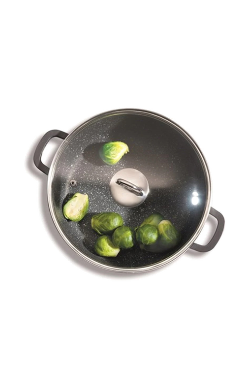 Cuisine::pro ® Granite Sauté Pan With Lid 6.3 Qt. In Black