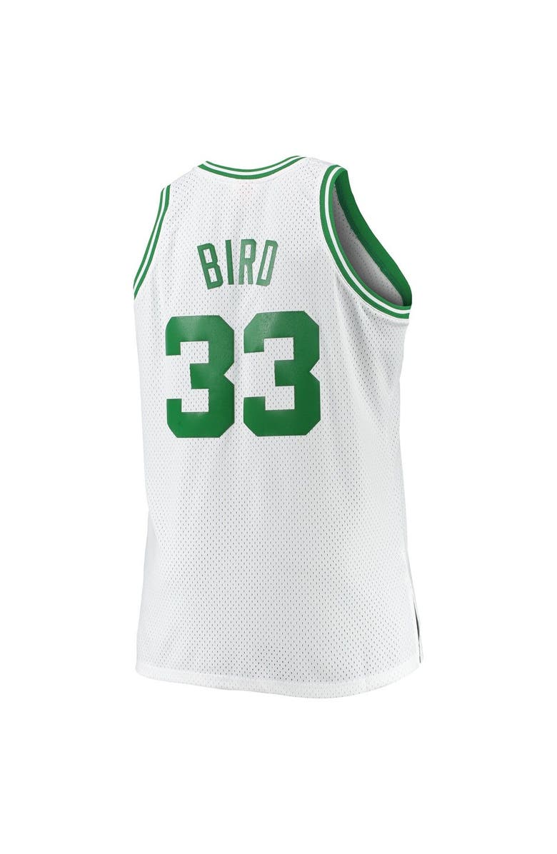 Mitchell & Ness Men's Mitchell & Ness Larry Bird White Boston Celtics Big & Tall 1985-86 Hardwood Classics Swingman Jersey, Alternate, color, 