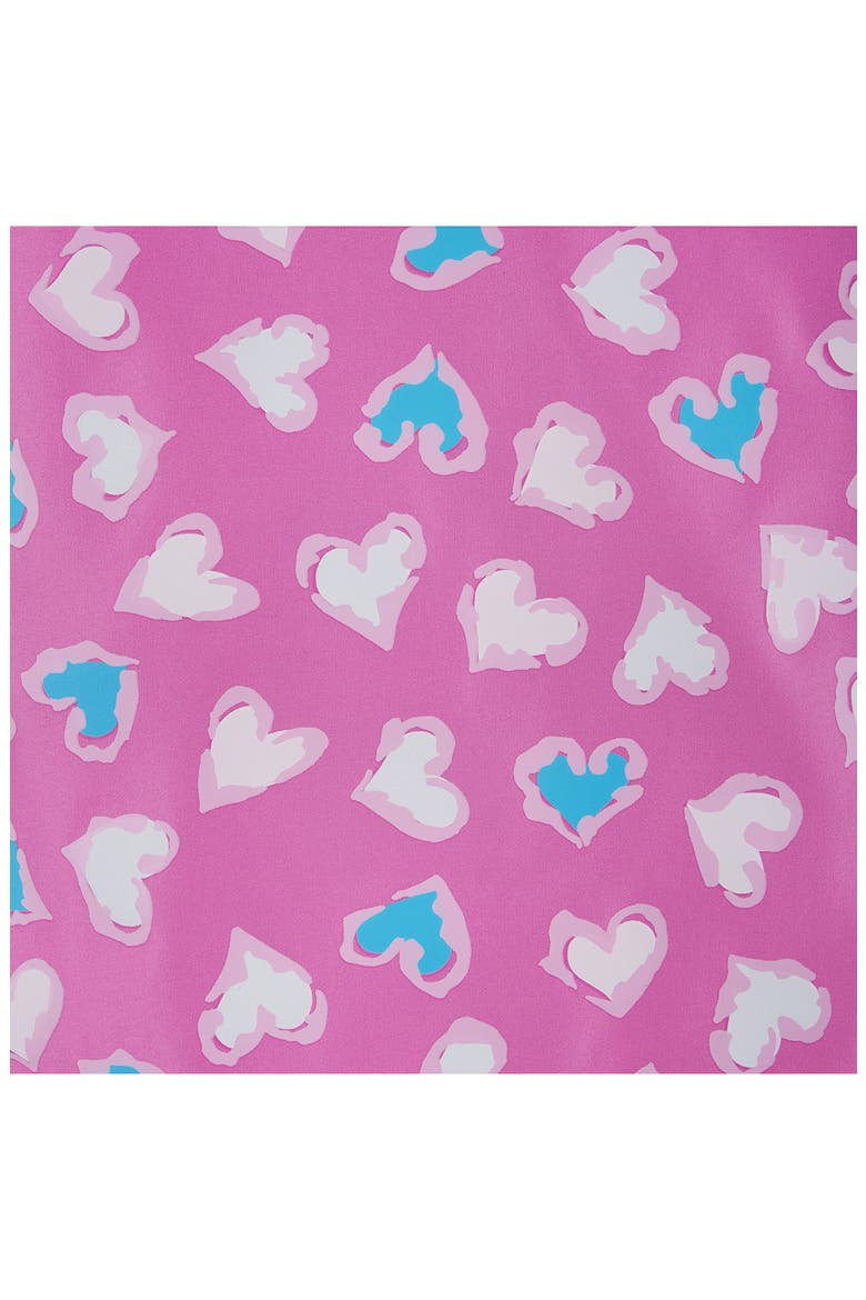 Kids' Heart Print Color Change Rain Jacket, Alternate, color, PINK MULTI