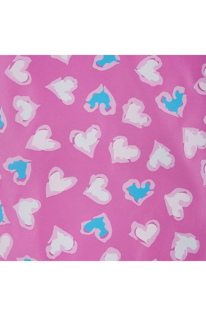 Andy & Evan Kids' Heart Print Color Change Rain Jacket, Alternate, color, Pink Multi