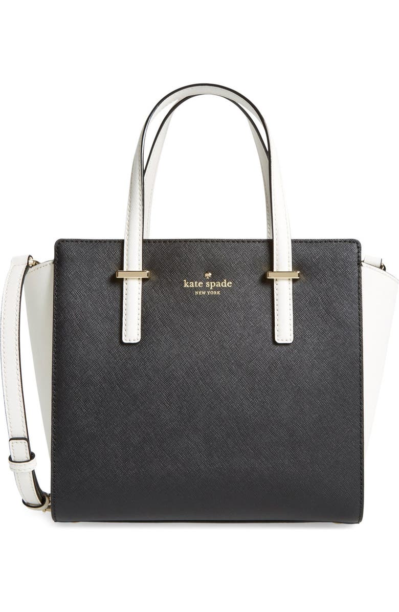 Kate Spade New York 'cedar street - small hayden' leather satchel, Main, color, Black/ Cement