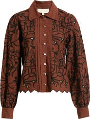 LOVE THE LABEL Abigail Long Sleeve Embroidered Top