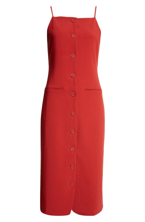 Staud Una Tailored Midi Dress In Rouge