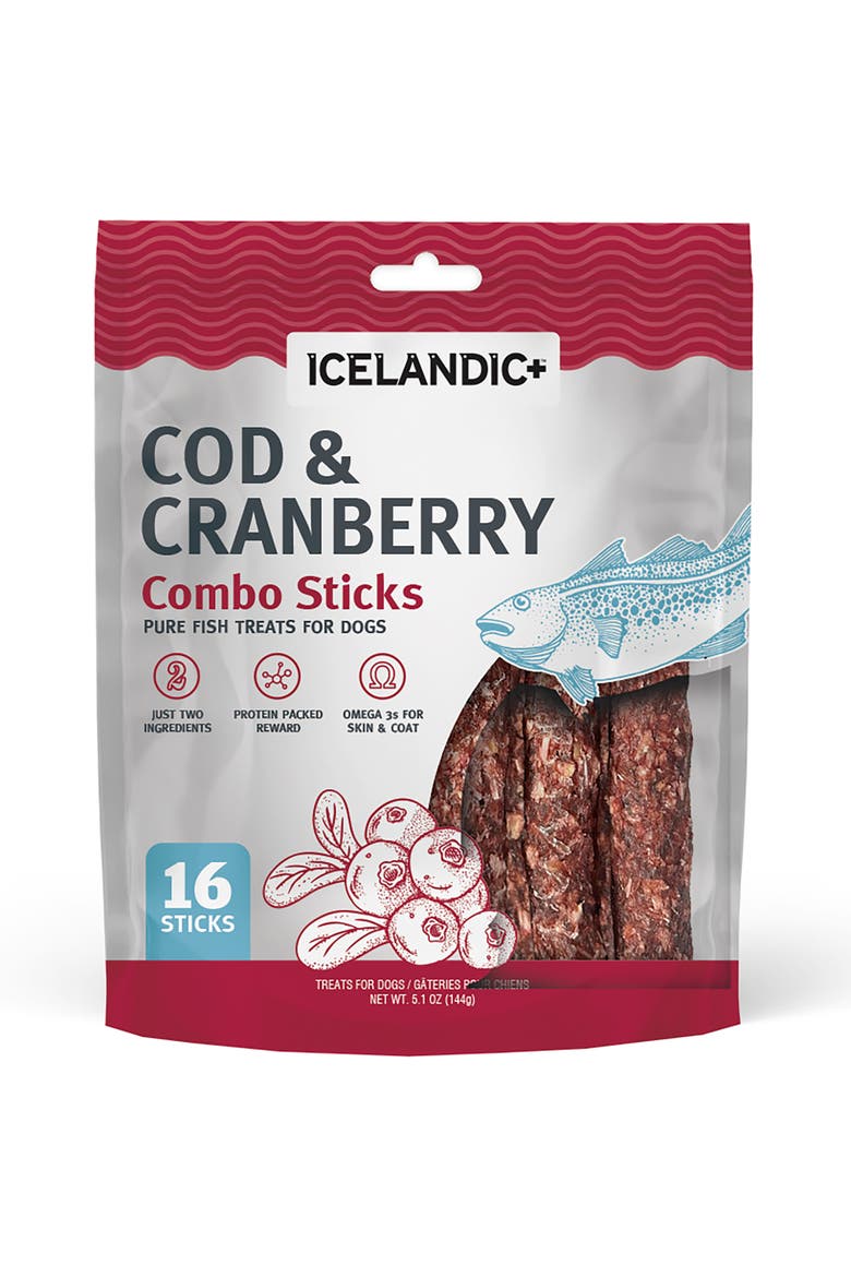 16 Count Cod & Cranberry Dog Treats, Main, color, Multicolored