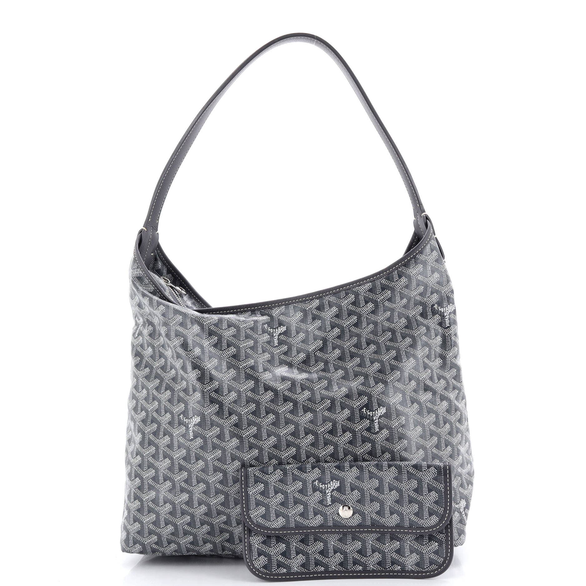 Pre-Owned Goyard Boheme Hobo Coated Canvas, Alternate, color, Gray
