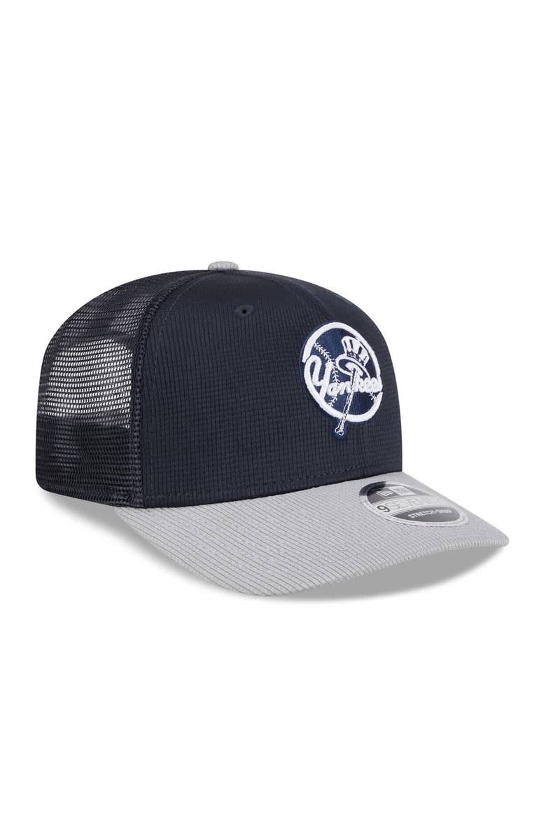New Era Men's New Era  Navy/Gray New York Yankees 2025 Batting Practice 9SEVENTY Stretch-Snap Trucker Hat, Alternate, color, 