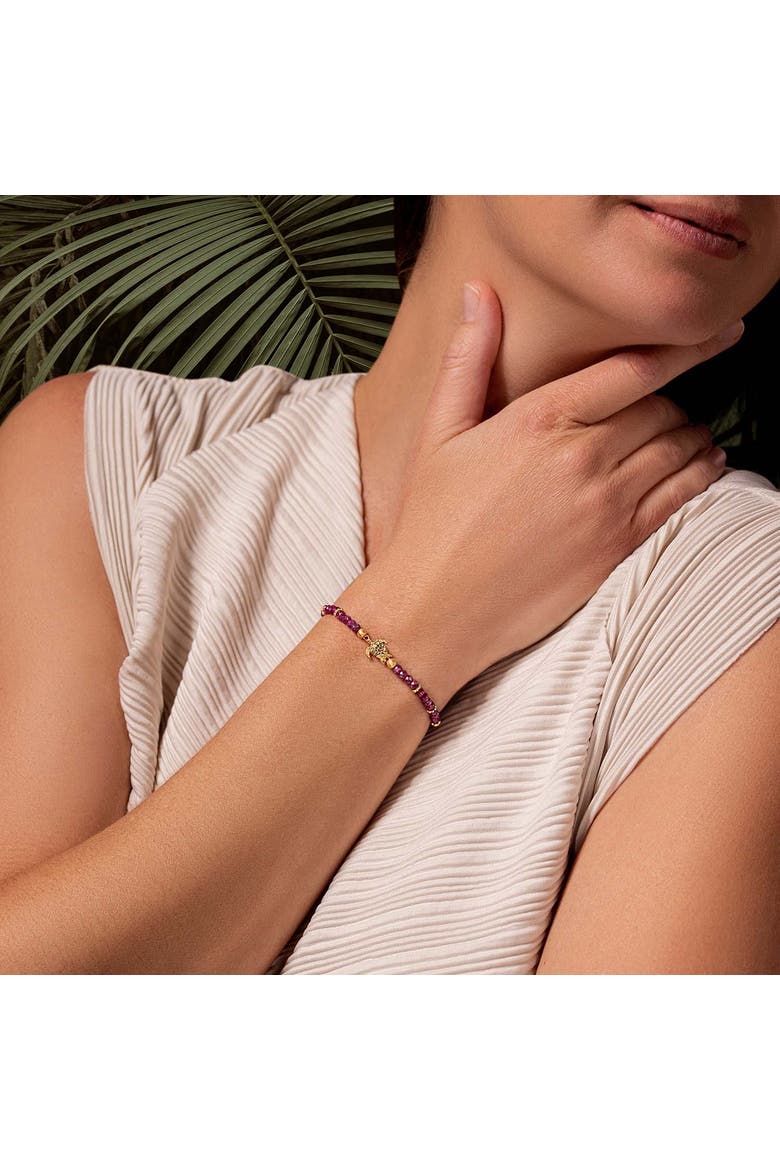 Spiritual Wisdom - Ruby Turtle Charm Bracelet, Alternate, color, Pink/Purple