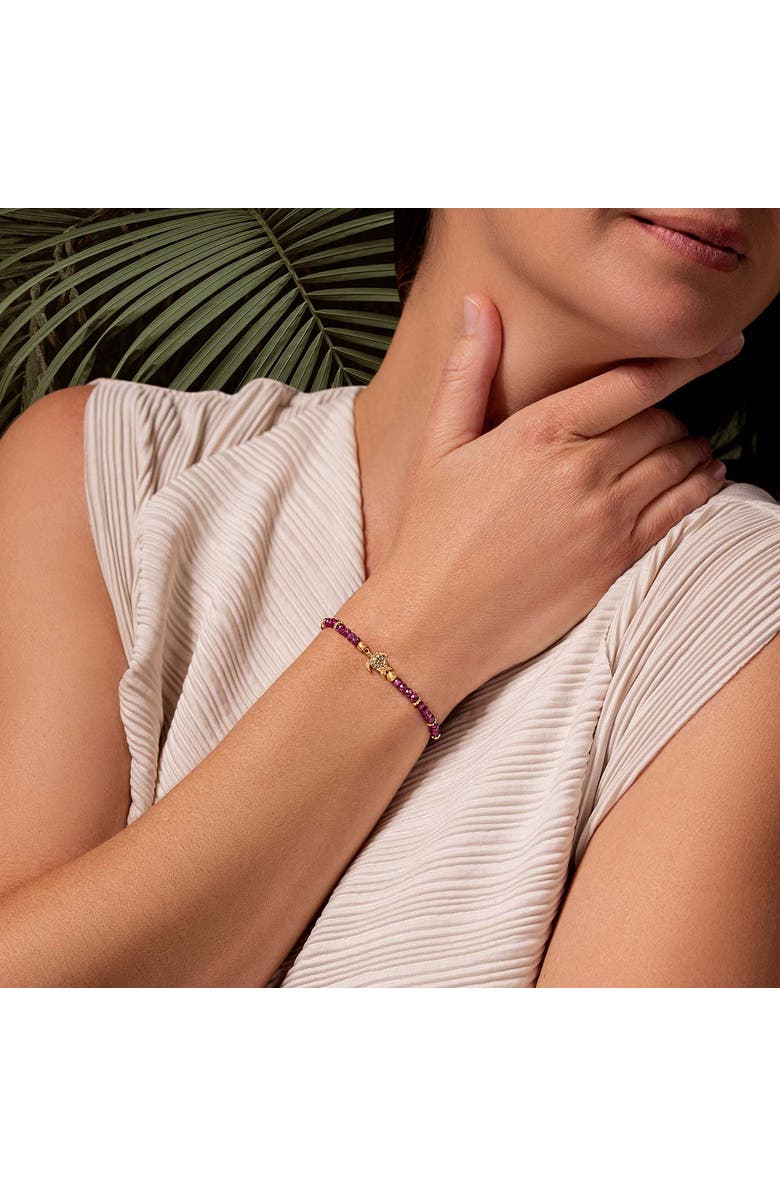 Karma and Luck Spiritual Wisdom - Ruby Turtle Charm Bracelet, Alternate, color, Pink/Purple