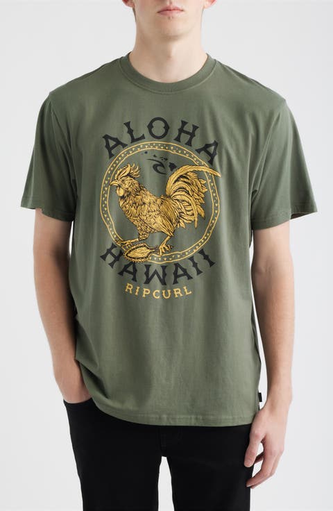 Aloha Hawaii Roster Cotton Graphic T-Shirt