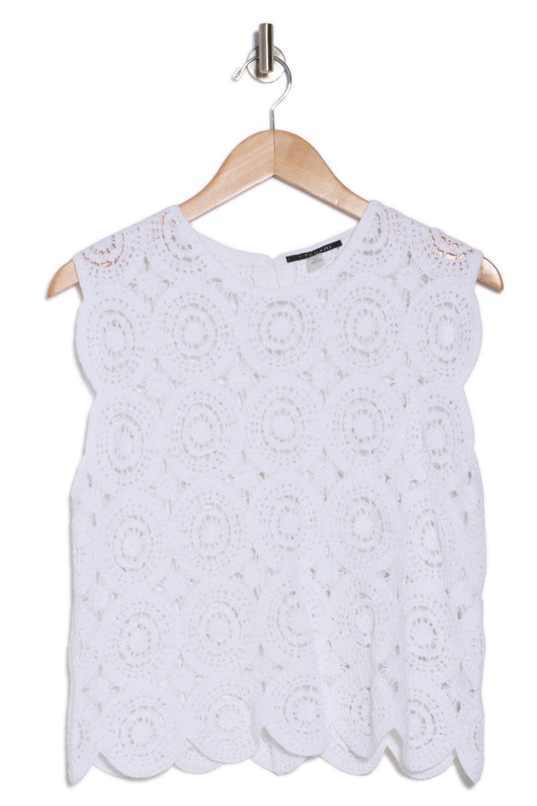 Crochet Sweater Tank, Alternate, color, WHITE STAR