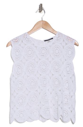 T Tahari Crochet Sweater Tank