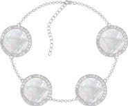 SPLENDID PEARLS Mother-of-Pearl & CZ Round Station Bracelet