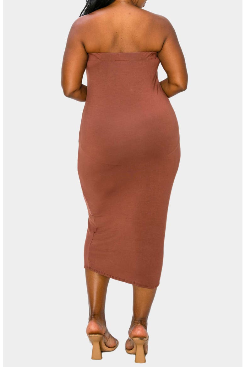 Willow Strapless Jersey Dress, Alternate, color, TOFFEE