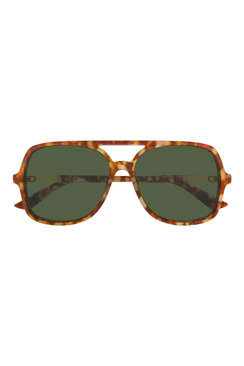 57mm Navigator Sunglasses, Main, color, SHINY HAVANA RED SPOT BEIGE