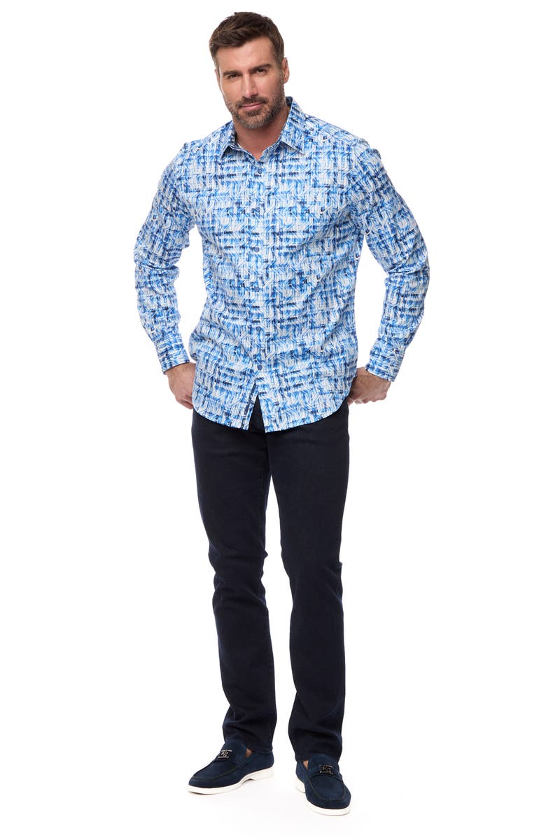 Robert Graham Erasmus Rope Jacquard Cotton Button-Up Shirt, Alternate, color, 