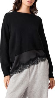 Steve Madden Aries Lace Hem Sweater