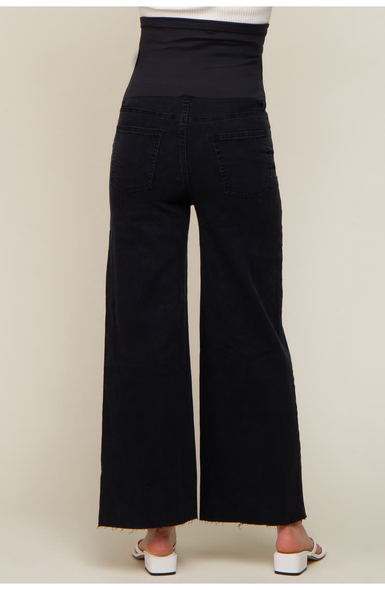 PinkBlush Wide Leg Raw Hem Maternity Jeans, Alternate, color, Black
