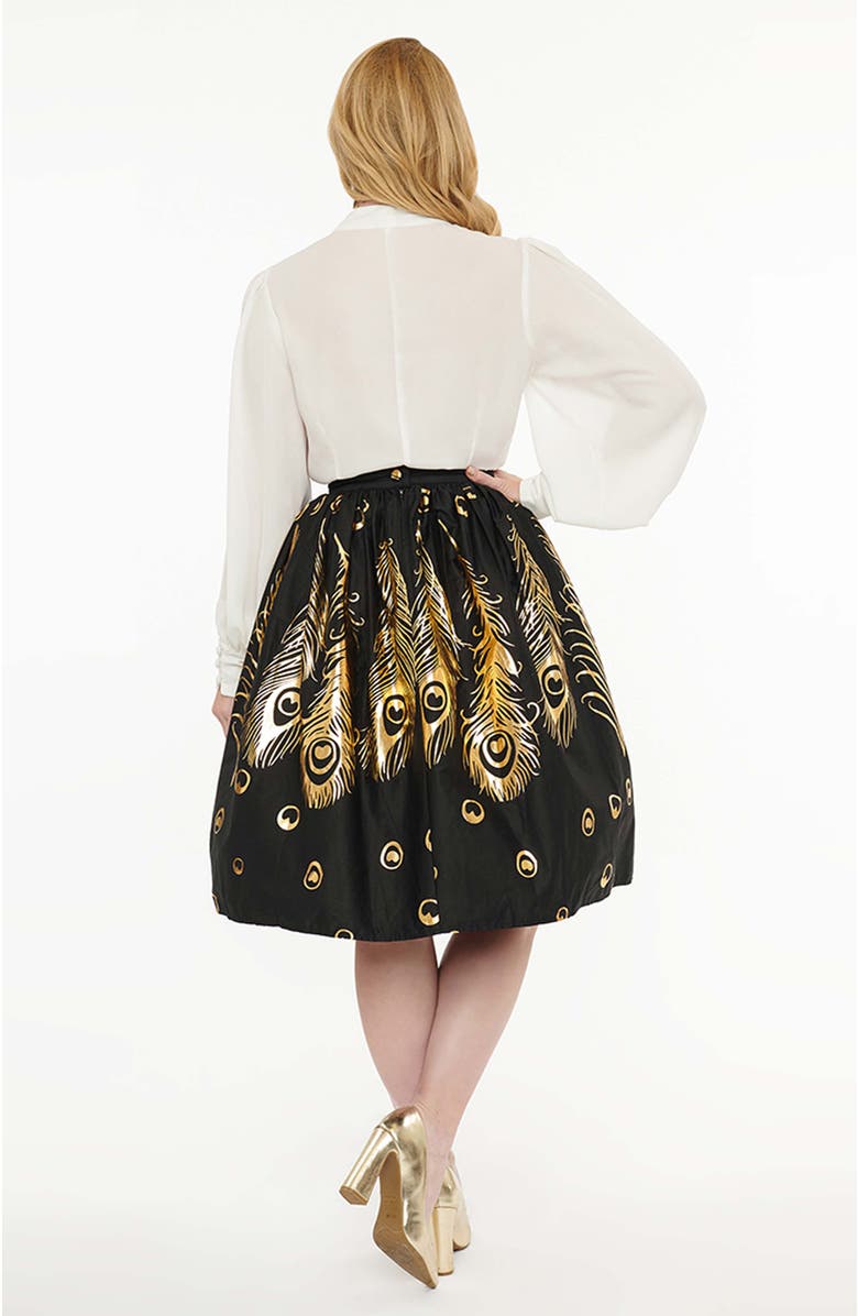 Unique Vintage Printed Woven Gellar Skirt, Alternate, color, 