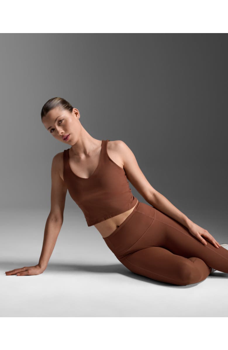 2XU Fluid Longline Bra, Alternate, color, Sepia/Sepia