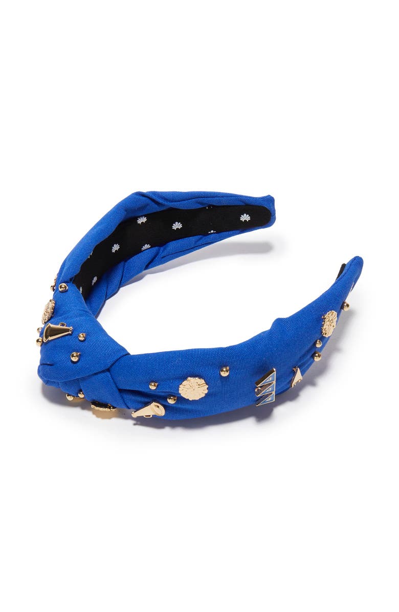 Lele Sadoughi Delta Delta Delta Knotted Headband, Main, color, Cerulean Blue 400