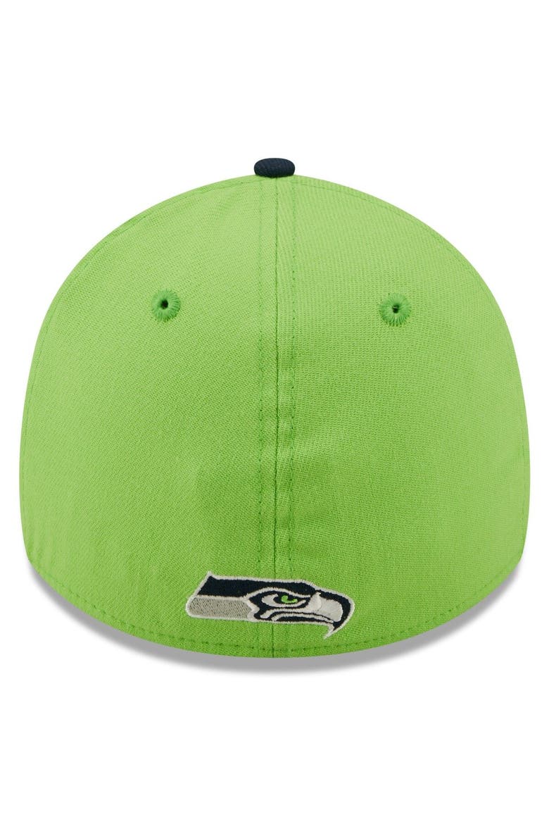 Men's New Era Neon Green/Navy Seattle Seahawks 2022 Sideline 39THIRTY Flex Hat, Alternate, color, Neon Green