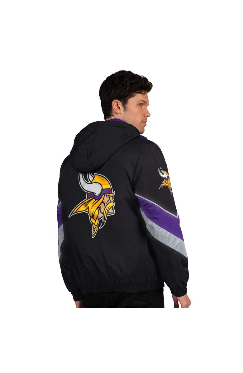 STARTER Men's Starter Black/Purple Minnesota Vikings Thursday Night Gridiron Full-Zip Jacket, Alternate, color, Black