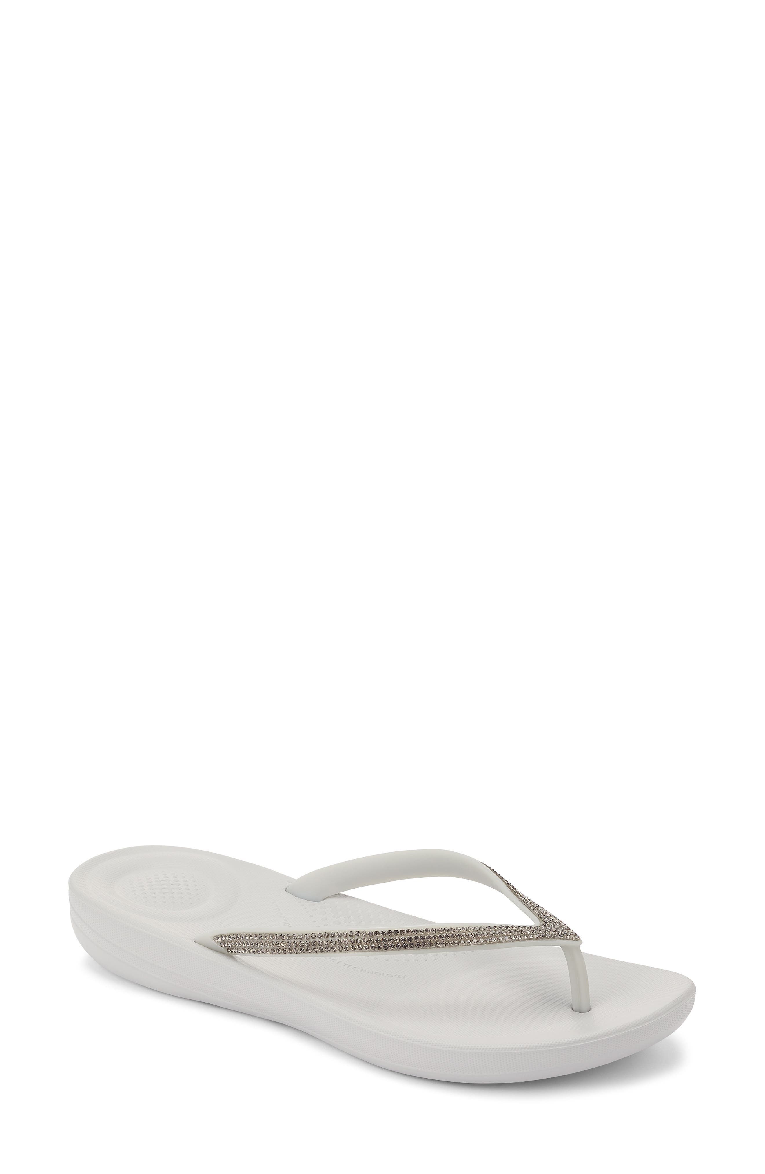 iQushion™ Splash Crystal Flip Flop, Main, color, SOFT GREY