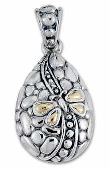 SAMUEL B. Sterling Silver & 18K Gold Butterfly Pendant