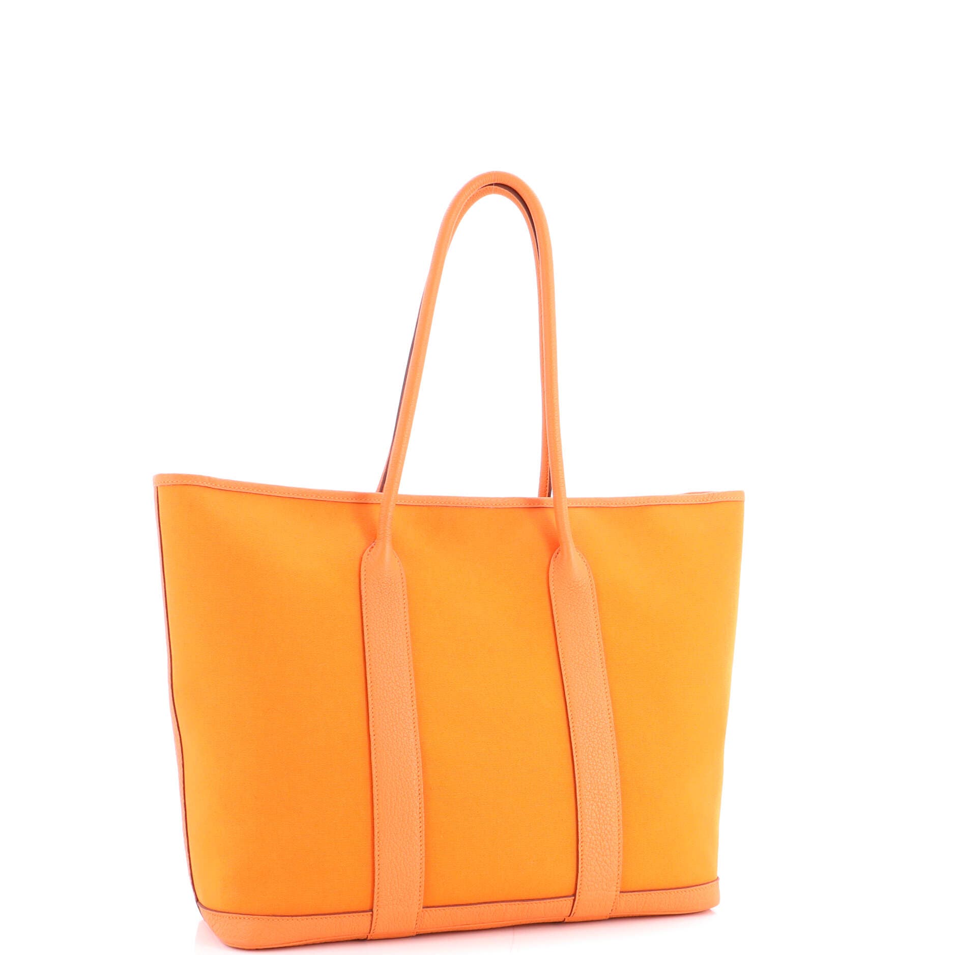 Garden Party Zip Tote Toile and Leather 36, Alternate, color, Orange H