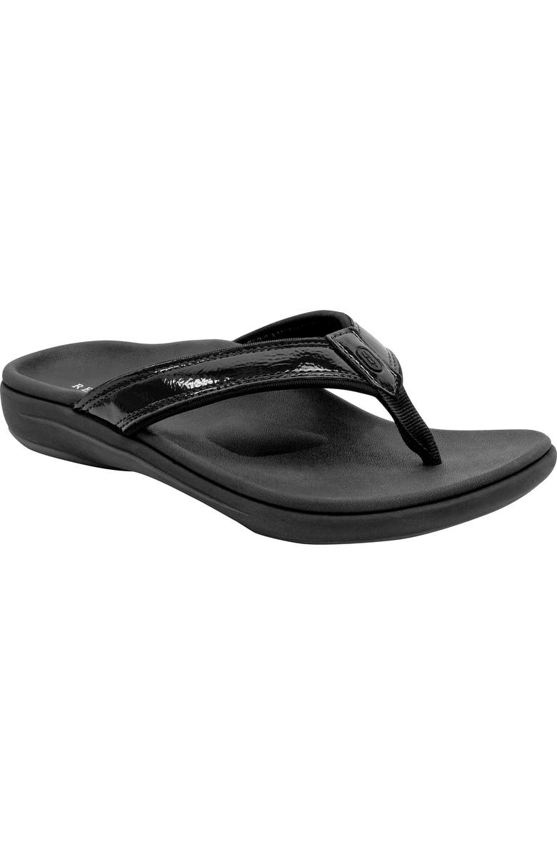 Revitalign Yumi Nuevo Orthotic Water Resistant Flip Flop, Main, color, Black