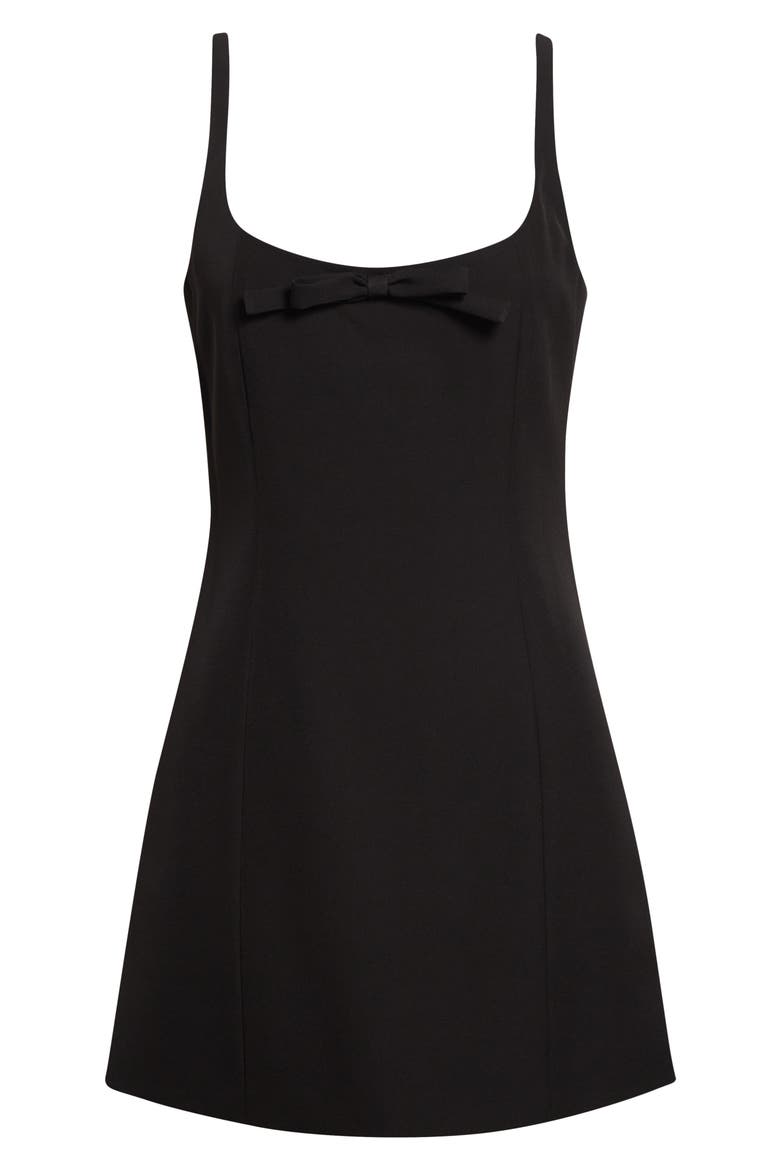 Naomi Bow Detail Sponge Suiting Sheath Dress, Alternate, color, BLACK