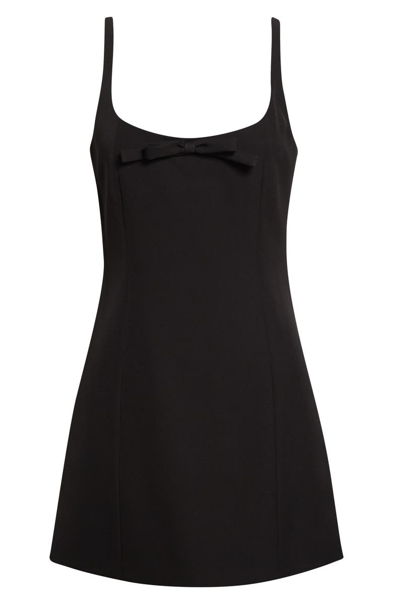 Sandy Liang Naomi Bow Detail Sponge Suiting Sheath Dress, Alternate, color, Black