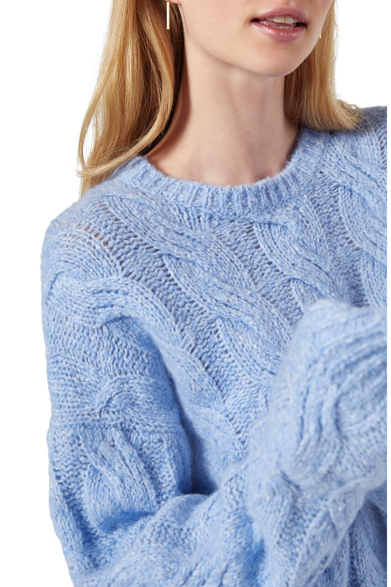 Hyannis Cable Sweater, Alternate, color, POWDER BLUE