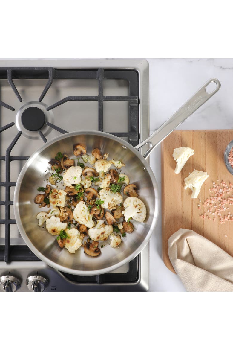 11-Inch Stainless Steel Frying Pan, Induction Ready Skillet with Tri-Ply Base, Alternate, color, Stainless Steel