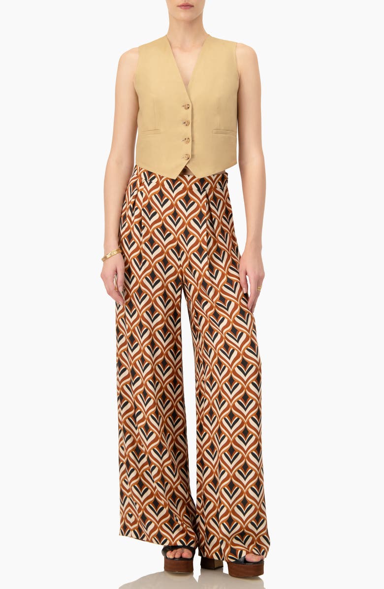 IVONNE Linen Vest with Faux Pockets, Alternate, color, Beige