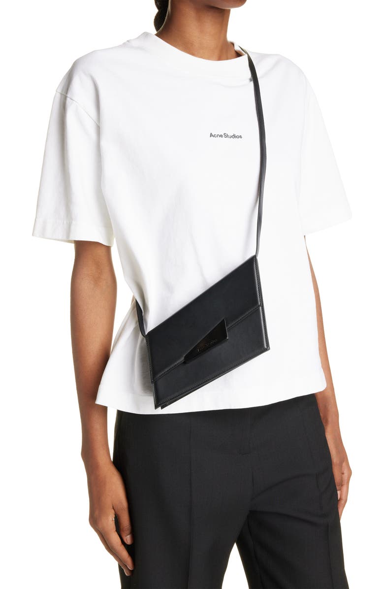 Acne Studios Micro Distortion Leather Shoulder Bag, Alternate, color,