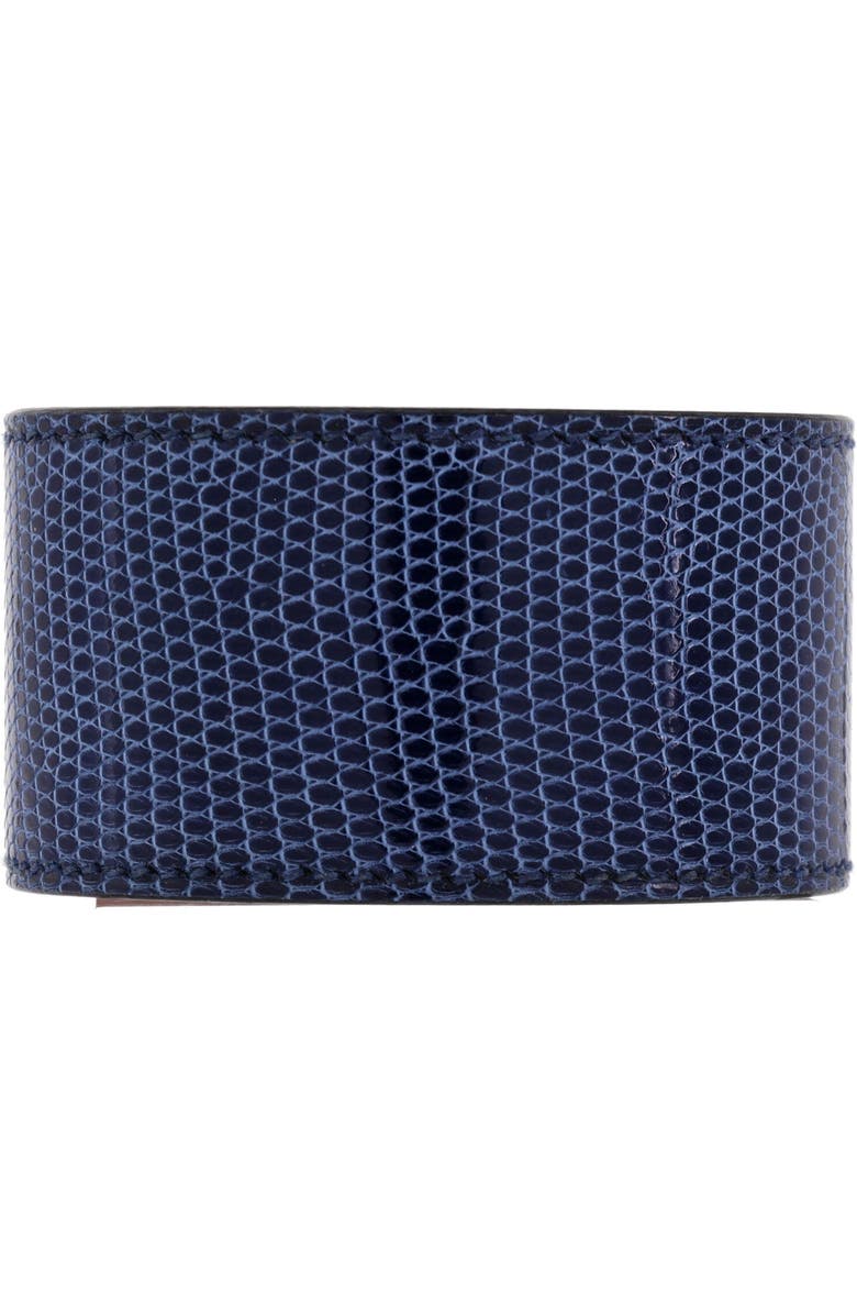 Pre-Owned Hermes Kelly Dog Bracelet Lizard, Alternate, color, Blue