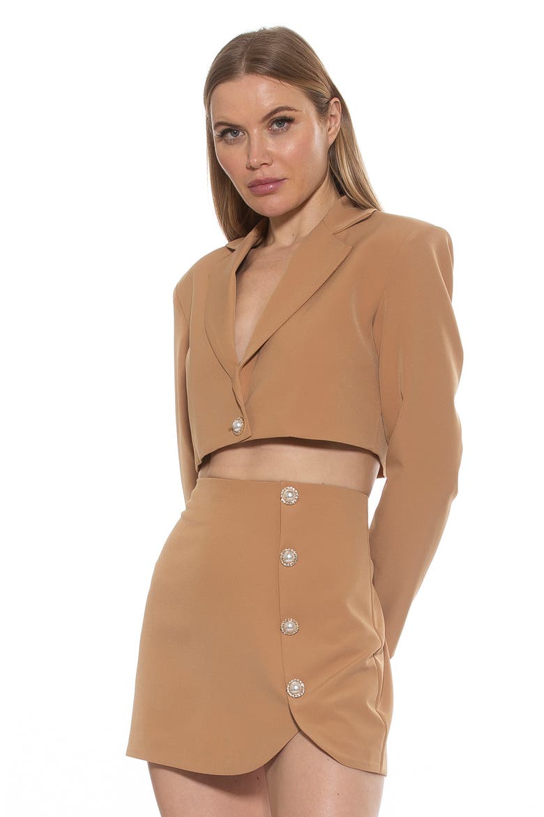 Jane Cropped Long Sleeve Jacket, Alternate, color, NUDE