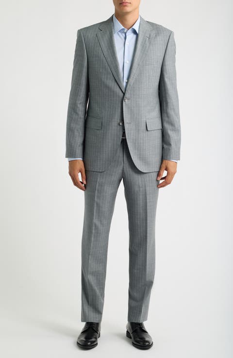 Pinstripe Wool, Silk & Linen Suit