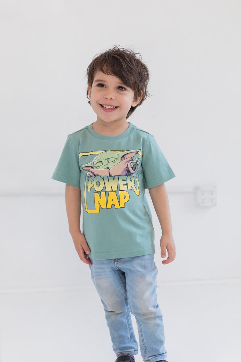 The Mandalorian Grogu 3-Pack Short Sleeve T-Shirts, Alternate, color, Mint Grey Royal Blue