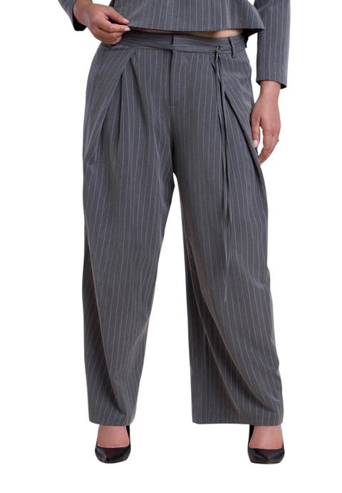 Pleated Wide Leg Trouser With Long Belt