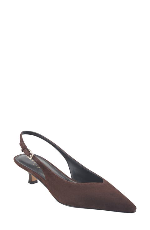 Luciey Slingback Pointed Toe Kitten Heel Pump