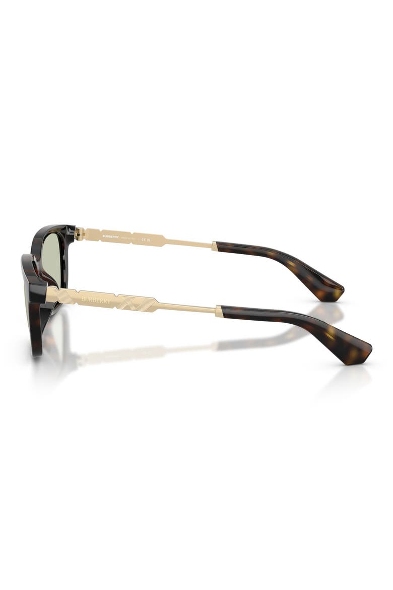 54mm Rectangular Sunglasses, Alternate, color, DARK HAVANA / LIGHT GREEN