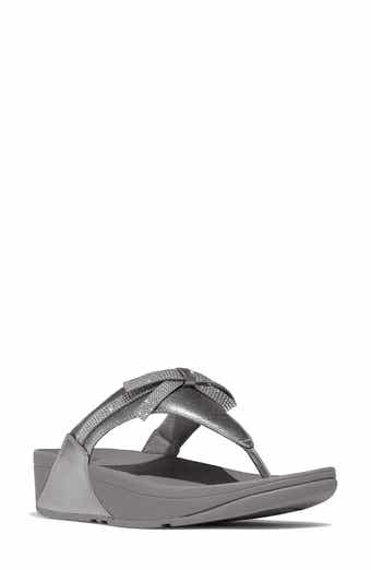 Lulu Glitz Bow Post Toe Wedge Sandal