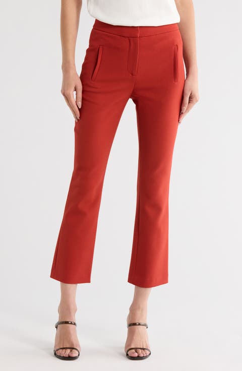 Arte Houndstooth High Waist Flare Ankle Pants