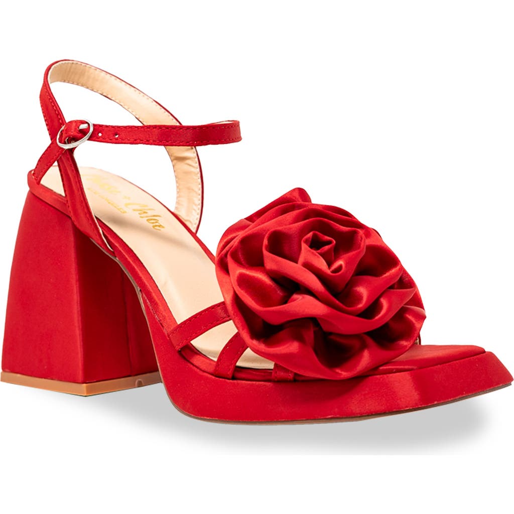 Chase & Chloe Chase And Chloe Danielle Rosette Platform Sandal